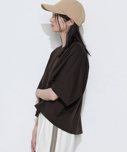 Gabardine K.T(ギャバジンケーティー)の「〔 +サイズ 〕 プレーティング天竺 テントラインプルオーバー(Tシャツ/カットソー・レディース・ミント/ブルー/ブラウン・13号)」の7枚目の写真