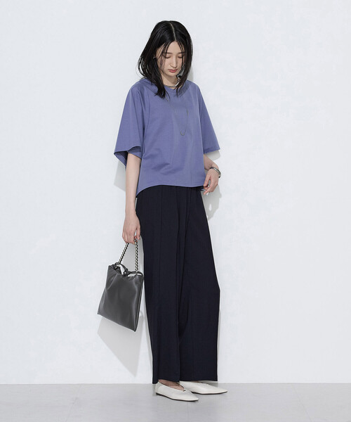 Gabardine K.T(ギャバジンケーティー)の「〔 +サイズ 〕 プレーティング天竺 テントラインプルオーバー(Tシャツ/カットソー・レディース・ミント/ブルー/ブラウン・13号)」の9枚目の写真