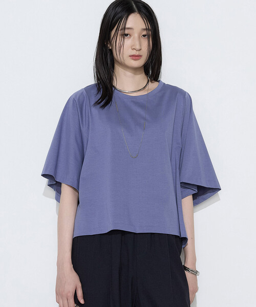 Gabardine K.T(ギャバジンケーティー)の「〔 +サイズ 〕 プレーティング天竺 テントラインプルオーバー(Tシャツ/カットソー・レディース・ミント/ブルー/ブラウン・13号)」の10枚目の写真