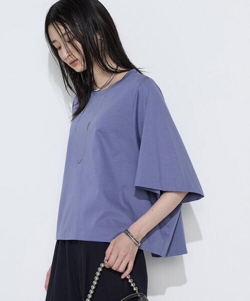 Gabardine K.T(ギャバジンケーティー)の「〔 +サイズ 〕 プレーティング天竺 テントラインプルオーバー(Tシャツ/カットソー・レディース・ミント/ブルー/ブラウン・13号)」の11枚目の写真