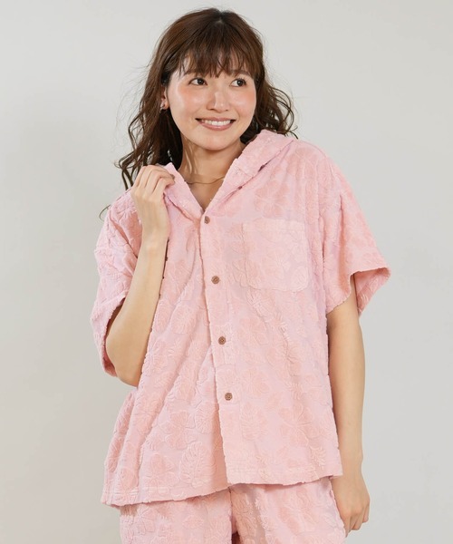 Hula Lani(フララニ)の「HULALANI/フララニ レディース 半袖 シャツ ボタニカル柄 総柄 263HU2SH098(シャツ/ブラウス・レディース・ブルー/ピンク/アイボリー・FREE)」の3枚目の写真