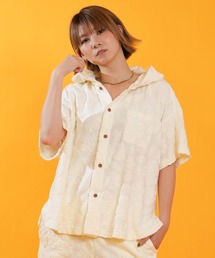 HULALANI/フララニ レディース 半袖 シャツ ボタニカル柄 総柄 263HU2SH098