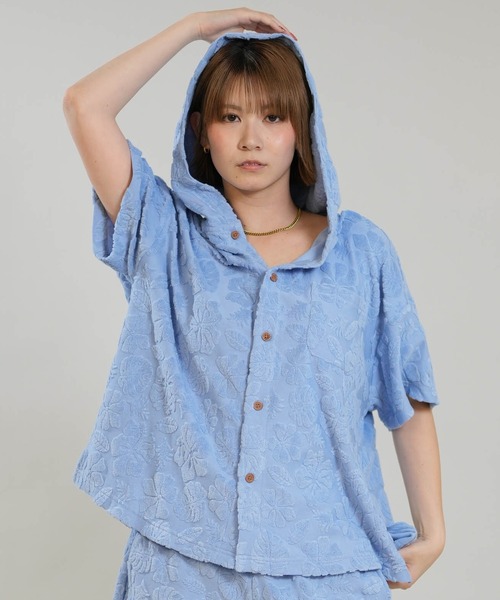 Hula Lani(フララニ)の「HULALANI/フララニ レディース 半袖 シャツ ボタニカル柄 総柄 263HU2SH098(シャツ/ブラウス・レディース・ブルー/ピンク/アイボリー・FREE)」の10枚目の写真