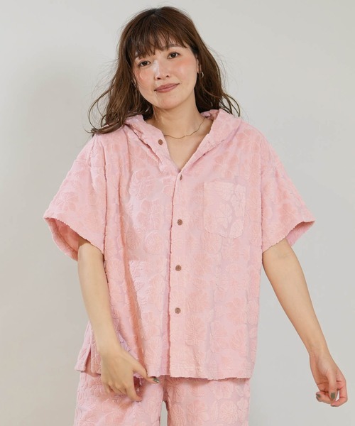 Hula Lani(フララニ)の「HULALANI/フララニ レディース 半袖 シャツ ボタニカル柄 総柄 263HU2SH098(シャツ/ブラウス・レディース・ブルー/ピンク/アイボリー・FREE)」の15枚目の写真