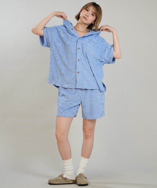 Hula Lani(フララニ)の「HULALANI/フララニ レディース 半袖 シャツ ボタニカル柄 総柄 263HU2SH098(シャツ/ブラウス・レディース・ブルー/ピンク/アイボリー・FREE)」の12枚目の写真