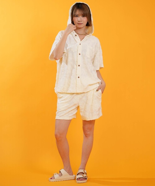 Hula Lani(フララニ)の「HULALANI/フララニ レディース 半袖 シャツ ボタニカル柄 総柄 263HU2SH098(シャツ/ブラウス・レディース・ブルー/ピンク/アイボリー・FREE)」の7枚目の写真