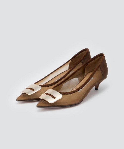 PELLICO(ペリーコ)の「ANIMA アネッリフィッビア チュール パンプス 3.5cm BROWN(パンプス・レディース・ブラウン・37.5/37/36.5/36/35.5/35/38)」の1枚目の写真