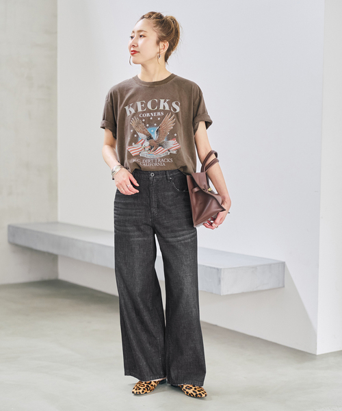 Spick & Span(スピックアンドスパン)の「5 1/2 DEEP RISELOOSE DENIM(デニムパンツ・レディース・ネイビー/ブラック・28/27/26)」の3枚目の写真