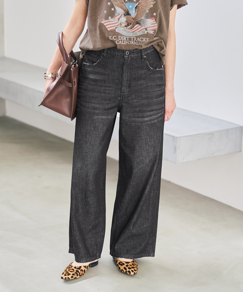 Spick & Span(スピックアンドスパン)の「5 1/2 DEEP RISELOOSE DENIM(デニムパンツ・レディース・ネイビー/ブラック・28/27/26)」の5枚目の写真