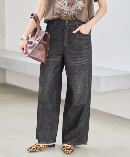 Spick & Span(スピックアンドスパン)の「5 1/2 DEEP RISELOOSE DENIM(デニムパンツ・レディース・ネイビー/ブラック・28/27/26)」の6枚目の写真