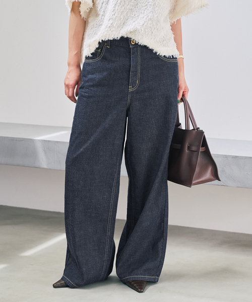 Spick & Span(スピックアンドスパン)の「5 1/2 DEEP RISELOOSE DENIM(デニムパンツ・レディース・ネイビー/ブラック・28/27/26)」の11枚目の写真
