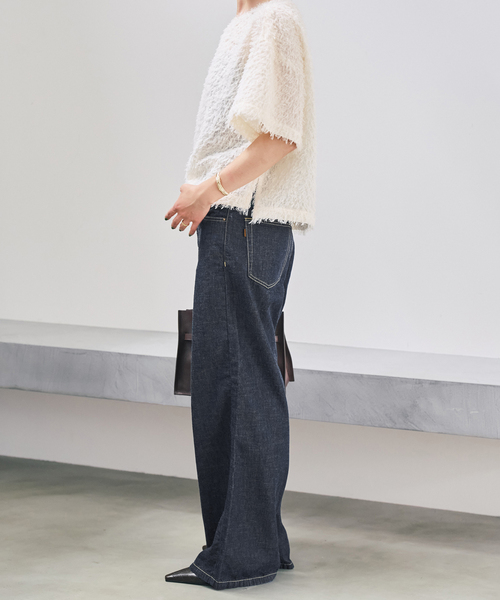 Spick & Span(スピックアンドスパン)の「5 1/2 DEEP RISELOOSE DENIM(デニムパンツ・レディース・ネイビー/ブラック・28/27/26)」の15枚目の写真