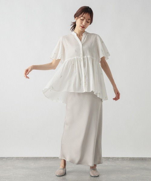 GLOBAL WORK(グローバルワーク)の「エアリーリラックスペプラム刺繍半袖/806465(シャツ/ブラウス・レディース・ブラック/オフホワイト・LARGE/MEDIUM)」の11枚目の写真