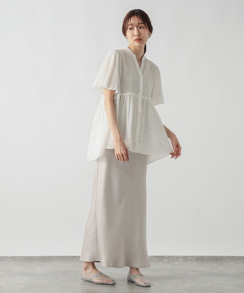 GLOBAL WORK(グローバルワーク)の「エアリーリラックスペプラム刺繍半袖/806465(シャツ/ブラウス・レディース・ブラック/オフホワイト・LARGE/MEDIUM)」の12枚目の写真