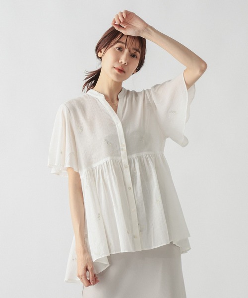 GLOBAL WORK(グローバルワーク)の「エアリーリラックスペプラム刺繍半袖/806465(シャツ/ブラウス・レディース・ブラック/オフホワイト・LARGE/MEDIUM)」の13枚目の写真