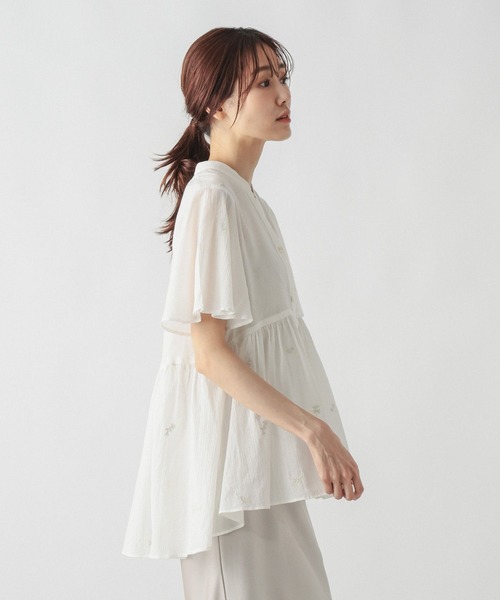 GLOBAL WORK(グローバルワーク)の「エアリーリラックスペプラム刺繍半袖/806465(シャツ/ブラウス・レディース・ブラック/オフホワイト・LARGE/MEDIUM)」の14枚目の写真