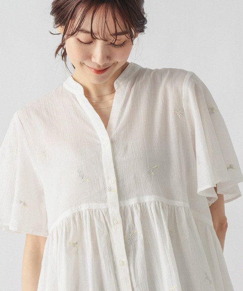 GLOBAL WORK(グローバルワーク)の「エアリーリラックスペプラム刺繍半袖/806465(シャツ/ブラウス・レディース・ブラック/オフホワイト・LARGE/MEDIUM)」の15枚目の写真