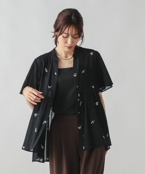 GLOBAL WORK(グローバルワーク)の「エアリーリラックスペプラム刺繍半袖/806465(シャツ/ブラウス・レディース・ブラック/オフホワイト・LARGE/MEDIUM)」の22枚目の写真