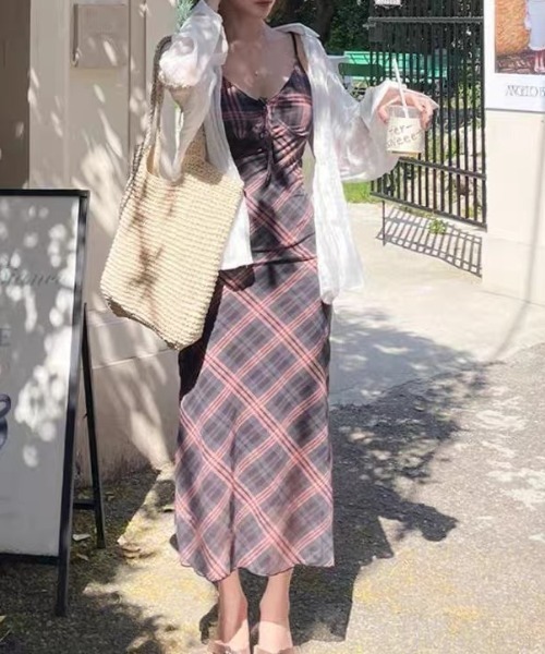 Vipoa（ヴィポア）の「Brown plaid pattern cami dress（ワンピース・レディース・ブラウン系その他・FREE）」の13枚目の写真