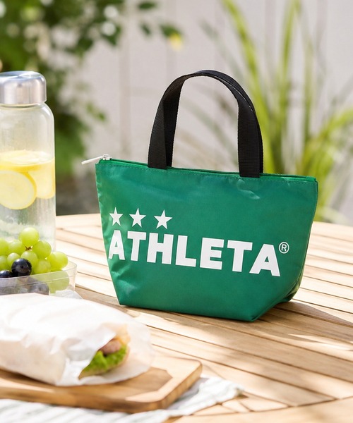 ATHLETA(アスレタ)の「≪athleta≫ランチタイムもスポーツの日も気分が上がる!お弁当やドリンクが収まりやすいマチ付きSサイズで、通勤・通学からレジャーまで活躍。冷気を逃がしにくい保冷トートバッグ Sサイズ(トートバッグ・レディース・ブルー/イエロー/ブラック/グリーン・S)」の3枚目の写真