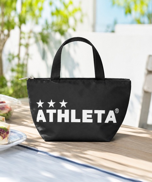 ATHLETA(アスレタ)の「≪athleta≫ランチタイムもスポーツの日も気分が上がる!お弁当やドリンクが収まりやすいマチ付きSサイズで、通勤・通学からレジャーまで活躍。冷気を逃がしにくい保冷トートバッグ Sサイズ(トートバッグ・レディース・ブルー/イエロー/ブラック/グリーン・S)」の2枚目の写真