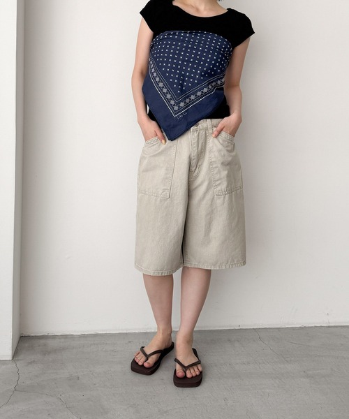 CANAL JEAN(キャナルジーン)の「El mar ウォッシングベイカーハーフパンツ(その他パンツ・レディース・ベージュ/カーキ/ブラック・SMALL/MEDIUM)」の3枚目の写真
