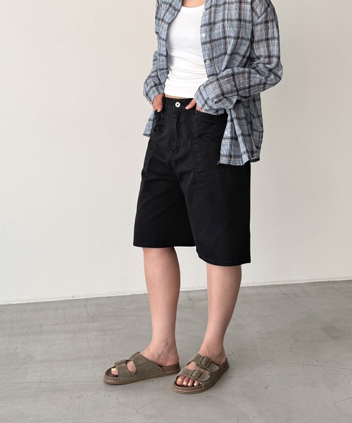 CANAL JEAN(キャナルジーン)の「El mar ウォッシングベイカーハーフパンツ(その他パンツ・レディース・ベージュ/カーキ/ブラック・SMALL/MEDIUM)」の7枚目の写真