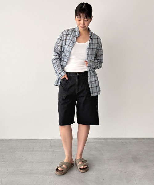CANAL JEAN(キャナルジーン)の「El mar ウォッシングベイカーハーフパンツ(その他パンツ・レディース・ベージュ/カーキ/ブラック・SMALL/MEDIUM)」の9枚目の写真