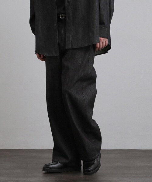 tk.TAKEO KIKUCHI（ティーケータケオキクチ）の「【色褪せしにくいデニム】Comfy Fadeless Denim Seriesバレルデニム（デニムパンツ・メンズ・ブラック/ネイビー・03/02/01）」の4枚目の写真
