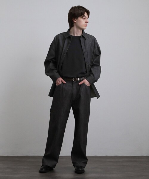 tk.TAKEO KIKUCHI（ティーケータケオキクチ）の「【色褪せしにくいデニム】Comfy Fadeless Denim Seriesバレルデニム（デニムパンツ・メンズ・ブラック/ネイビー・03/02/01）」の6枚目の写真