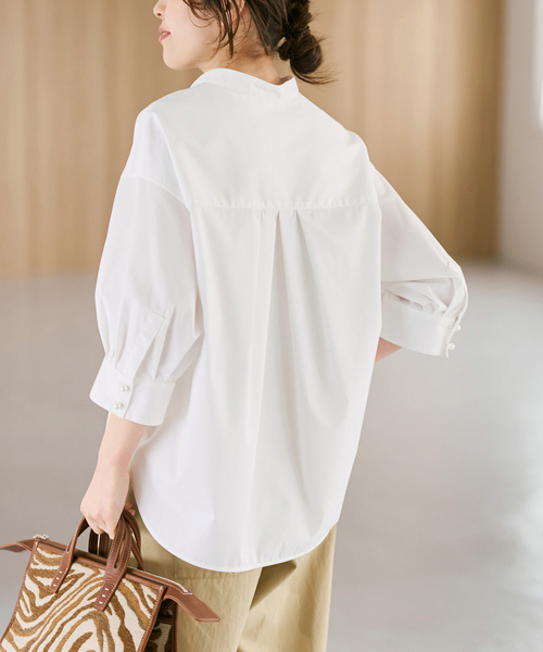 Spick & Span(スピックアンドスパン)の「《WEB限定 / 追加2》パールボタンギャザースリーブシャツ(シャツ/ブラウス・レディース・ホワイト系その他/その他10・FREE)」の8枚目の写真