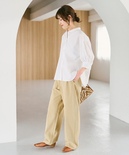 Spick & Span(スピックアンドスパン)の「《WEB限定 / 追加2》パールボタンギャザースリーブシャツ(シャツ/ブラウス・レディース・ホワイト系その他/その他10・FREE)」の12枚目の写真
