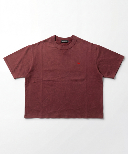 LENGAGEMENT(ランガージュマン)の「スモールハートソルトウォッシングクロップ半袖Tシャツ(レッド)(Tシャツ/カットソー・メンズ・モカ・1/2)」の1枚目の写真