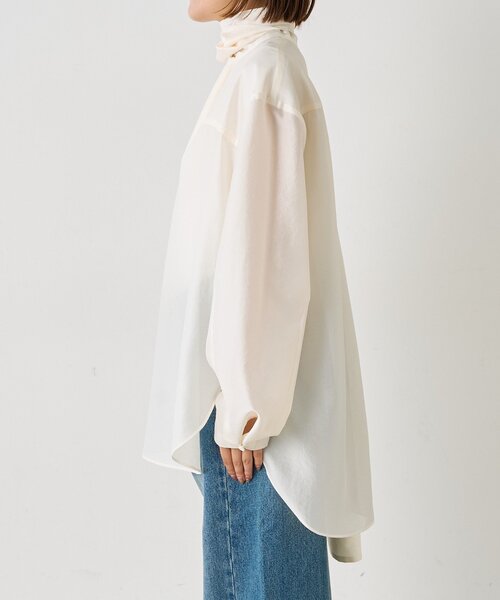 RIVE DROITE(リヴドロワ)の「ハイネックタイブラウス(オフィスカジュアル/秋服)(シャツ/ブラウス・レディース・サックスブルー/オフホワイト/ブラック・FREE)」の10枚目の写真