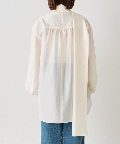 RIVE DROITE(リヴドロワ)の「ハイネックタイブラウス(オフィスカジュアル/秋服)(シャツ/ブラウス・レディース・サックスブルー/オフホワイト/ブラック・FREE)」の11枚目の写真