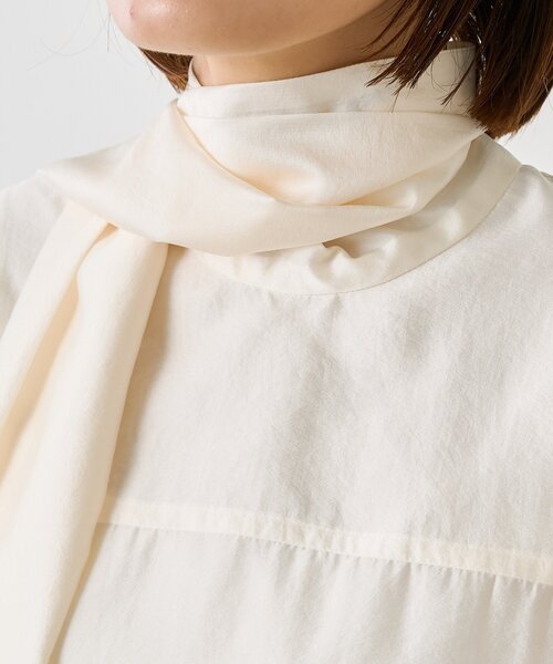 RIVE DROITE(リヴドロワ)の「ハイネックタイブラウス(オフィスカジュアル/秋服)(シャツ/ブラウス・レディース・サックスブルー/オフホワイト/ブラック・FREE)」の12枚目の写真