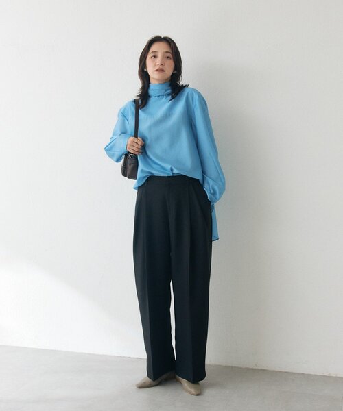 RIVE DROITE(リヴドロワ)の「ハイネックタイブラウス(オフィスカジュアル/秋服)(シャツ/ブラウス・レディース・サックスブルー/オフホワイト/ブラック・FREE)」の15枚目の写真