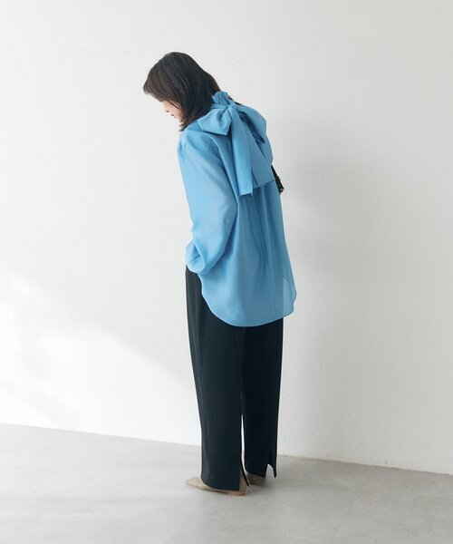 RIVE DROITE(リヴドロワ)の「ハイネックタイブラウス(オフィスカジュアル/秋服)(シャツ/ブラウス・レディース・サックスブルー/オフホワイト/ブラック・FREE)」の17枚目の写真