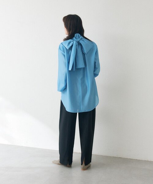 RIVE DROITE(リヴドロワ)の「ハイネックタイブラウス(オフィスカジュアル/秋服)(シャツ/ブラウス・レディース・サックスブルー/オフホワイト/ブラック・FREE)」の18枚目の写真