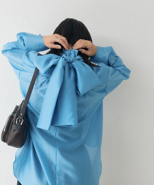 RIVE DROITE(リヴドロワ)の「ハイネックタイブラウス(オフィスカジュアル/秋服)(シャツ/ブラウス・レディース・サックスブルー/オフホワイト/ブラック・FREE)」の22枚目の写真