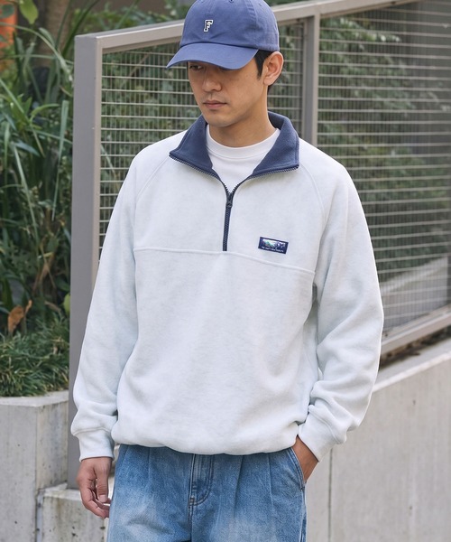 寬鬆重磅刷毛拉鍊高領衫