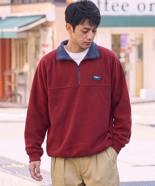 THE CRAFT CREW PRODUCTS(ザクラフトクループロダクツ)の「【MULTI FUNCTIONALシリーズ】ワイドシルエット ヘビーウェイトフリース ドローコード ハーフジップトップス / アンチピリング・帯電防止【THE CRAFT CREW PRODUCTS】(スウェット・メンズ・グレー/ネイビー/ブラック/ダークブラウン/レッド/チャコール/グレイッシュベージュ/ダークオリーブ・S/M/L)」の9枚目の写真
