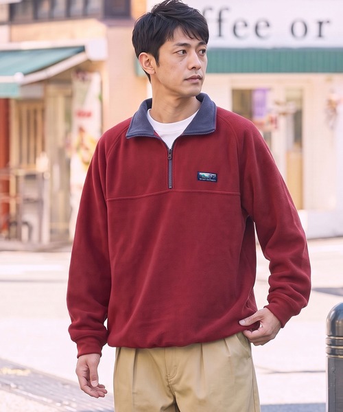 THE CRAFT CREW PRODUCTS(ザクラフトクループロダクツ)の「【MULTI FUNCTIONALシリーズ】ワイドシルエット ヘビーウェイトフリース ドローコード ハーフジップトップス / アンチピリング・帯電防止【THE CRAFT CREW PRODUCTS】(スウェット・メンズ・グレー/ネイビー/ブラック/ダークブラウン/レッド/チャコール/グレイッシュベージュ/ダークオリーブ・S/M/L)」の12枚目の写真