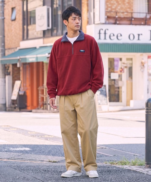 THE CRAFT CREW PRODUCTS(ザクラフトクループロダクツ)の「【MULTI FUNCTIONALシリーズ】ワイドシルエット ヘビーウェイトフリース ドローコード ハーフジップトップス / アンチピリング・帯電防止【THE CRAFT CREW PRODUCTS】(スウェット・メンズ・グレー/ネイビー/ブラック/ダークブラウン/レッド/チャコール/グレイッシュベージュ/ダークオリーブ・S/M/L)」の13枚目の写真