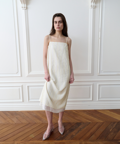 THEPORTA(ザ ポルタ)の「LINE STRIPE LONG DRESS, IVORY(ワンピース・レディース・その他・SMALL/MEDIUM)」の2枚目の写真