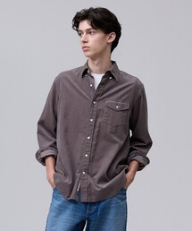 【大人の上質カジュアル】J.PRESS MEN コーデュロイ パッチフラップシャツ