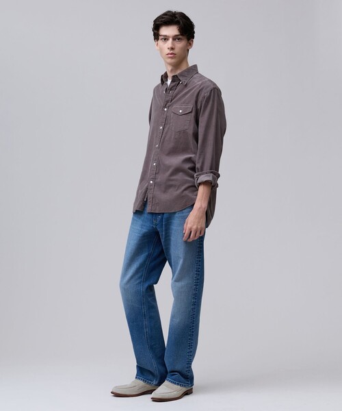 J.PRESS（ジェイプレス）の「【大人の上質カジュアル】J.PRESS MEN コーデュロイ パッチフラップシャツ（シャツ/ブラウス・メンズ・グレー系/ブラウン系/ブルー系・MEDIUM/LARGE/X-LARGE/SMALL）」の5枚目の写真