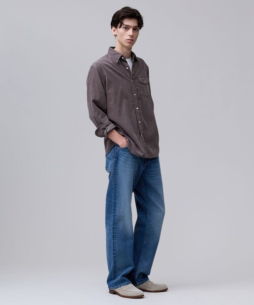 J.PRESS（ジェイプレス）の「【大人の上質カジュアル】J.PRESS MEN コーデュロイ パッチフラップシャツ（シャツ/ブラウス・メンズ・グレー系/ブラウン系/ブルー系・MEDIUM/LARGE/X-LARGE/SMALL）」の6枚目の写真