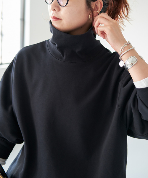 Spick & Span(スピックアンドスパン)の「《WEB限定 / 追加》裏毛ハイネックプルオーバー(Tシャツ/カットソー・レディース・ブラウン/ブラック・FREE)」の10枚目の写真