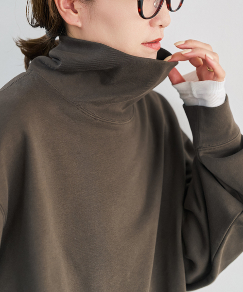 Spick & Span(スピックアンドスパン)の「《WEB限定 / 追加》裏毛ハイネックプルオーバー(Tシャツ/カットソー・レディース・ブラウン/ブラック・FREE)」の18枚目の写真